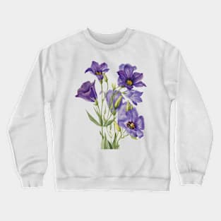 Purple Flowers painting, Eustoma russelianum (1930) by Mary Vaux Walcott Crewneck Sweatshirt